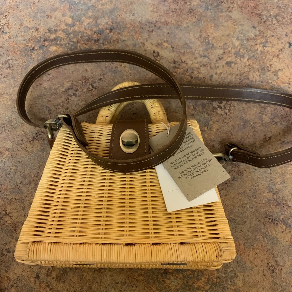 Mini Wooden Crossbody Purse